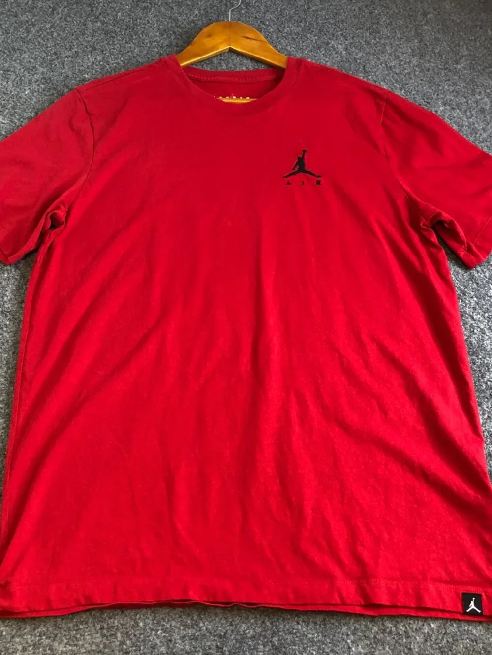 Nike Air Jordan Shirt Mens Large Red Short Sleeve 100% Cotton Baksetball Gym